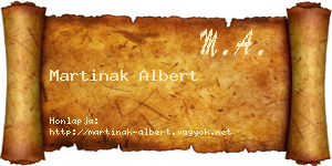 Martinak Albert névjegykártya